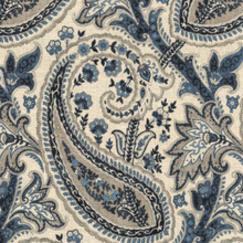 Williamsburg Fabric Plumtree Paisley Ink 750563
