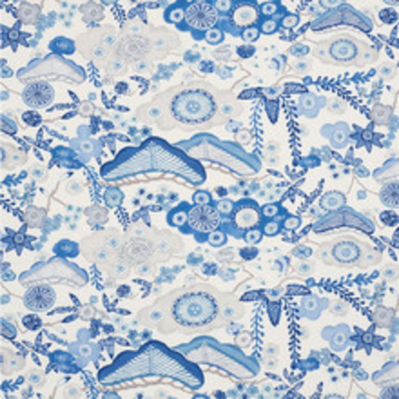 Schumacher Fabric Yume Blue 177010