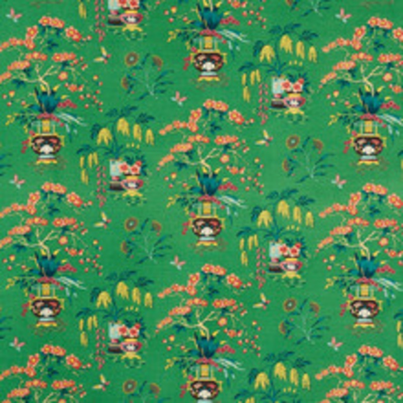 Schumacher Fabric Ming Vase Jade 176731