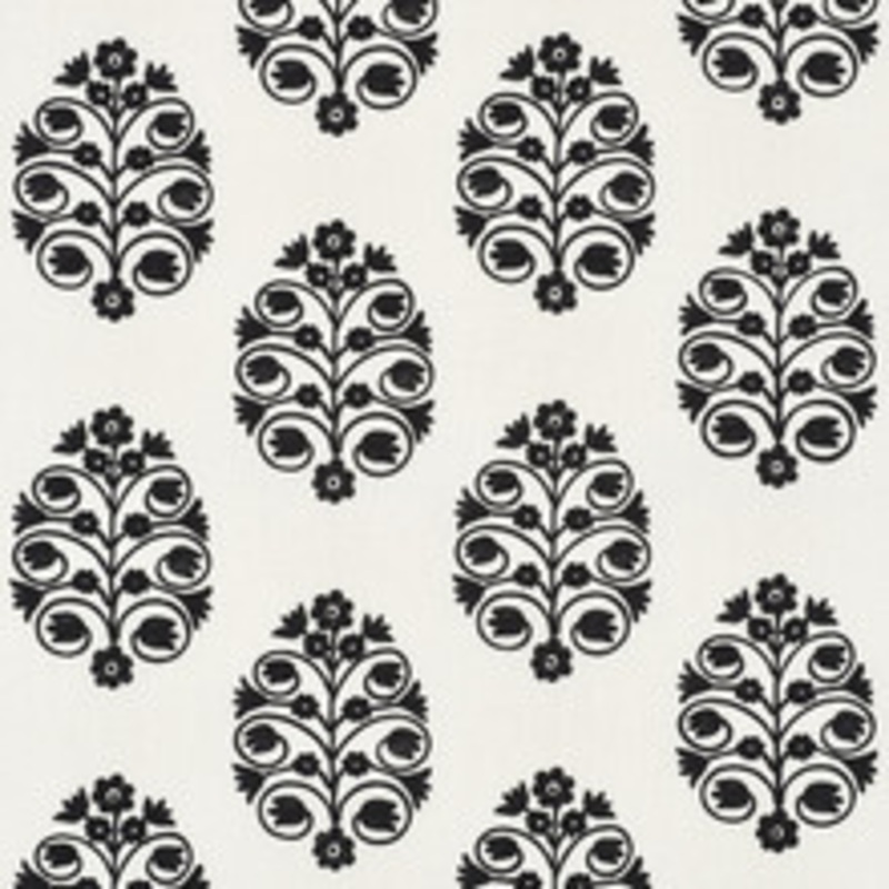 Schumacher Fabric Talitha Embroidery Blackwork 72090
