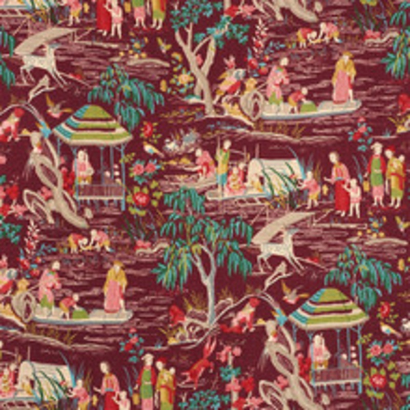 Schumacher Fabric Yangtze River Aubergine 176772