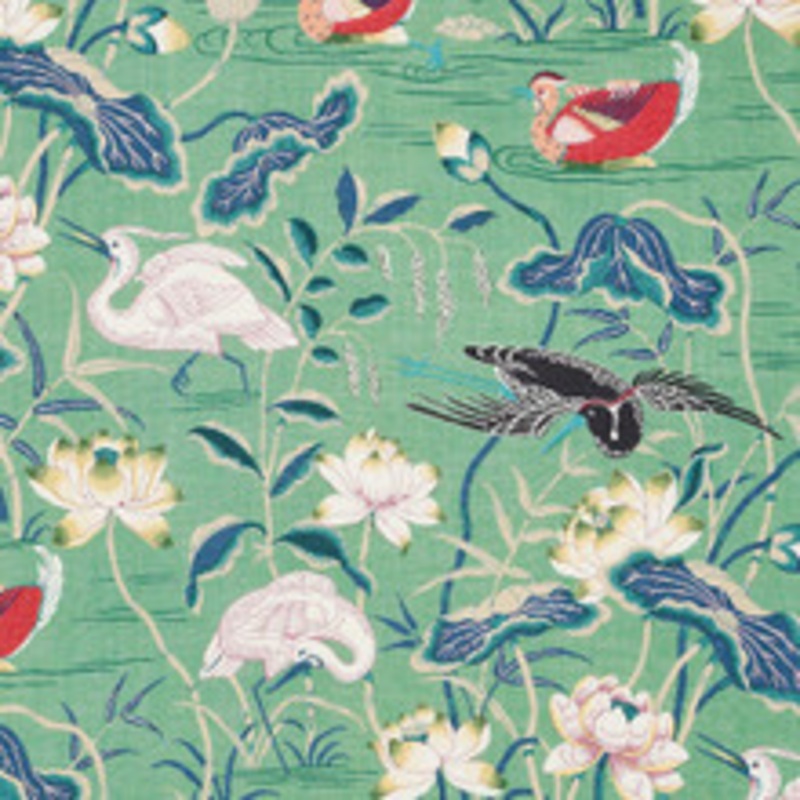 Schumacher Fabric Lotus Garden Jade 172935