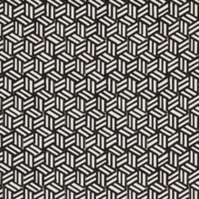 Schumacher Fabric Tumbling Blocks Black 176043