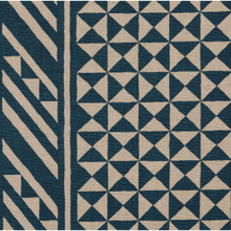 Schumacher Fabric Nuba Indigo On Natural 176302