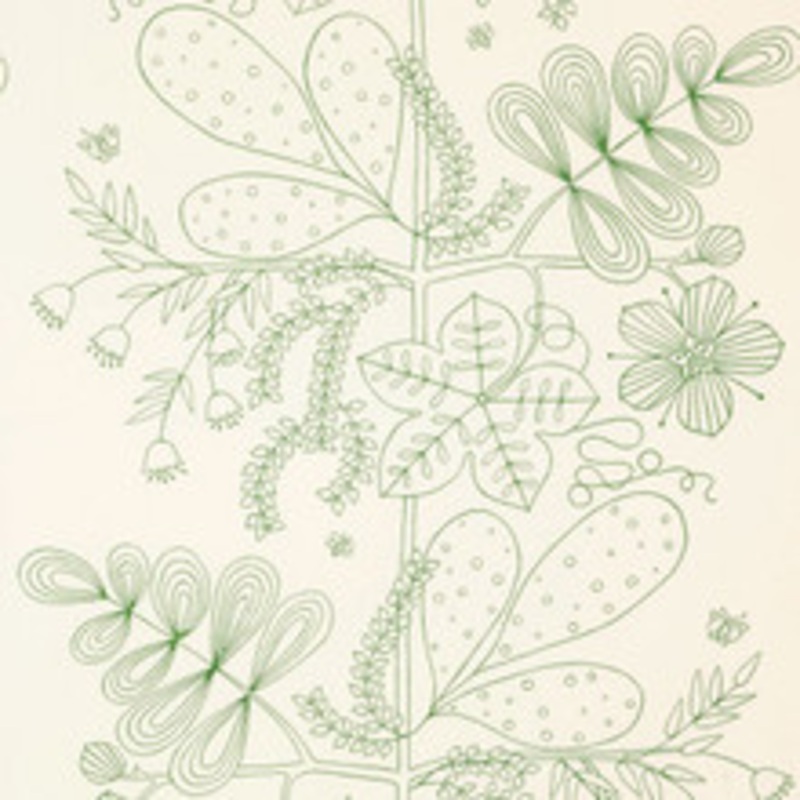 Schumacher Fabric Blommen Print Leaf 176201