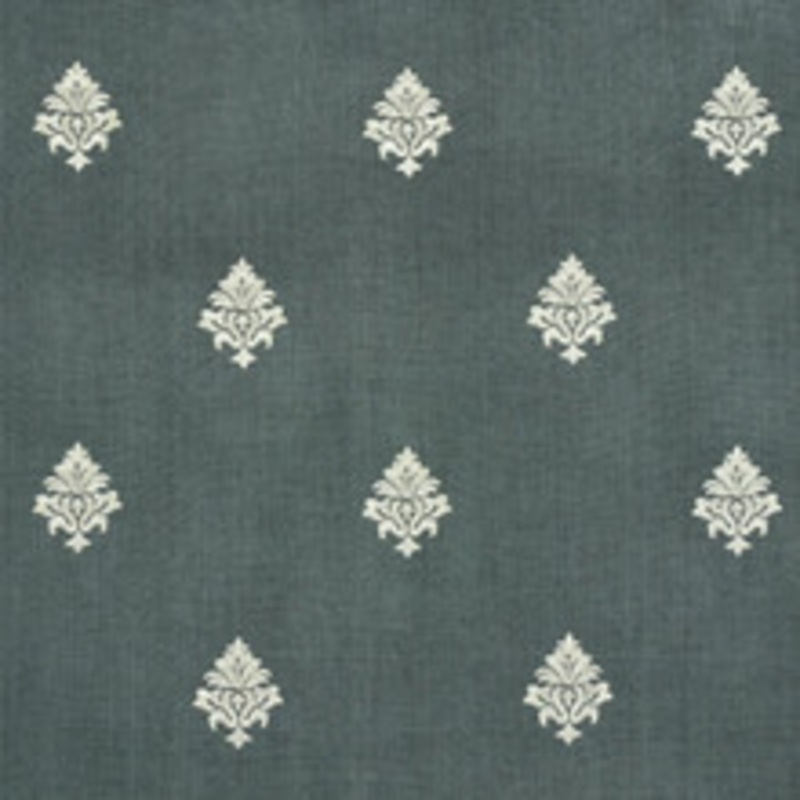 Schumacher Fabric Lorenzo Embroidery Midnight 64721
