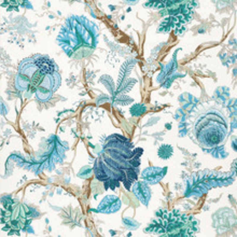 Schumacher Fabric Indian Arbre Peacock & Emerald 175784