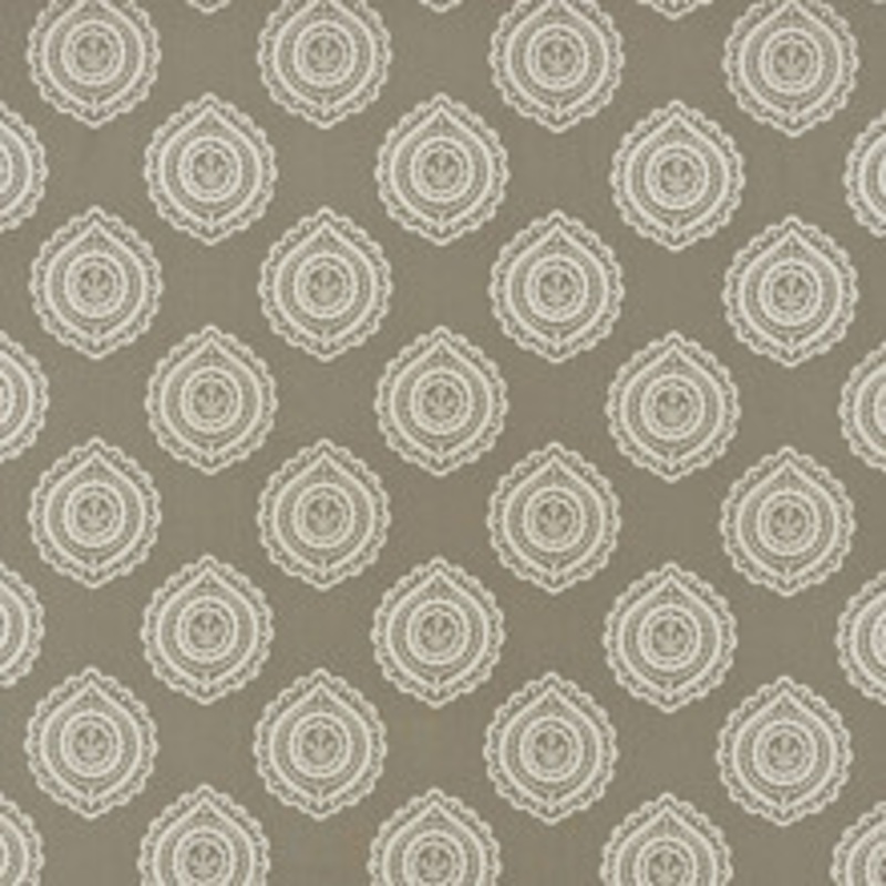 Schumacher Fabric Olana Linen Embroidery Stone 70202