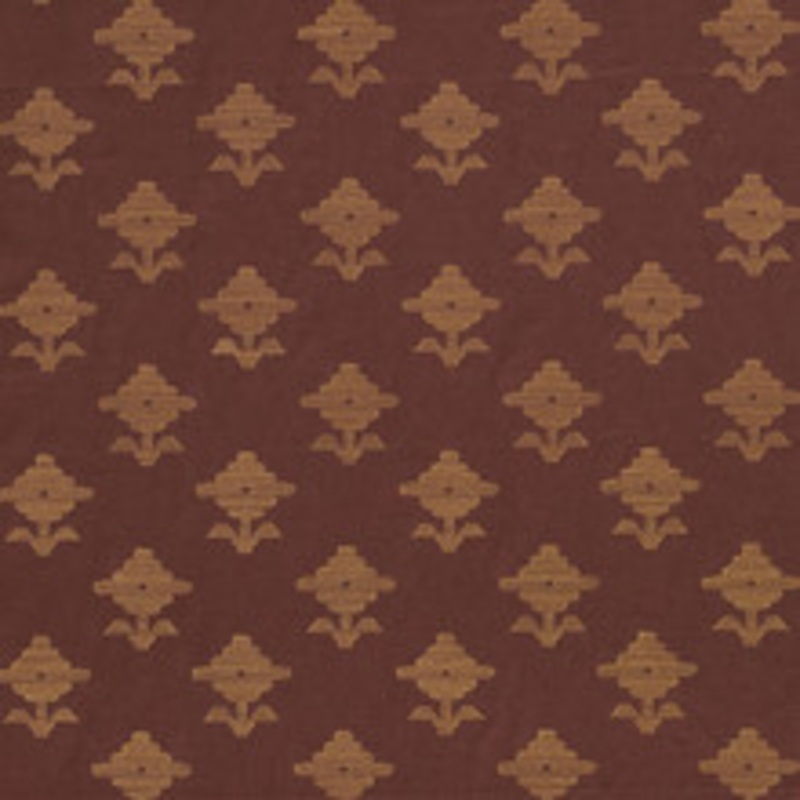 Schumacher Fabric Rubia Embroidery Umber 74162
