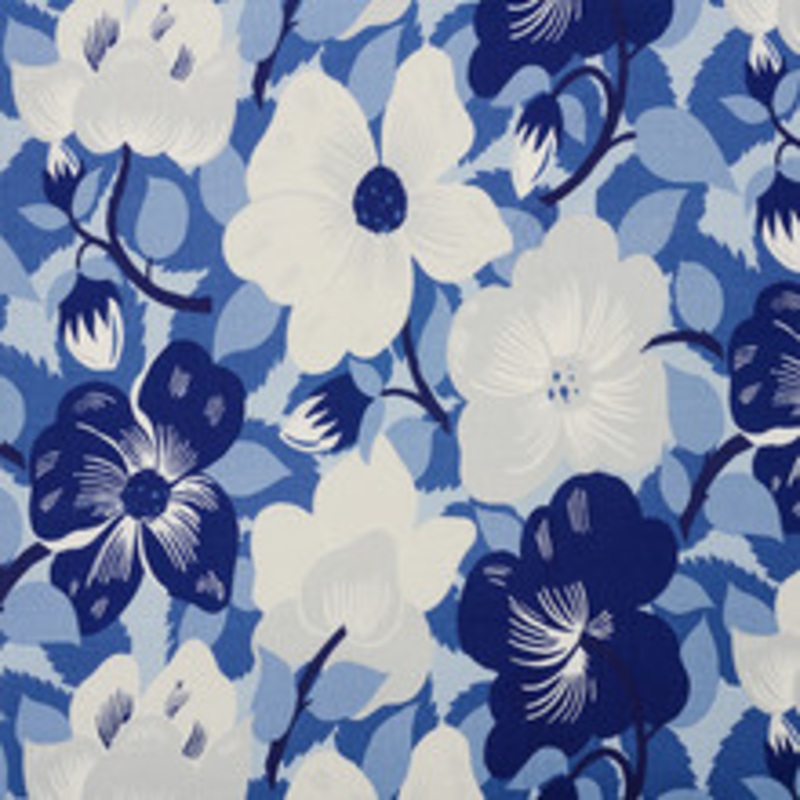 Schumacher Fabric Magnolias Blues 177562