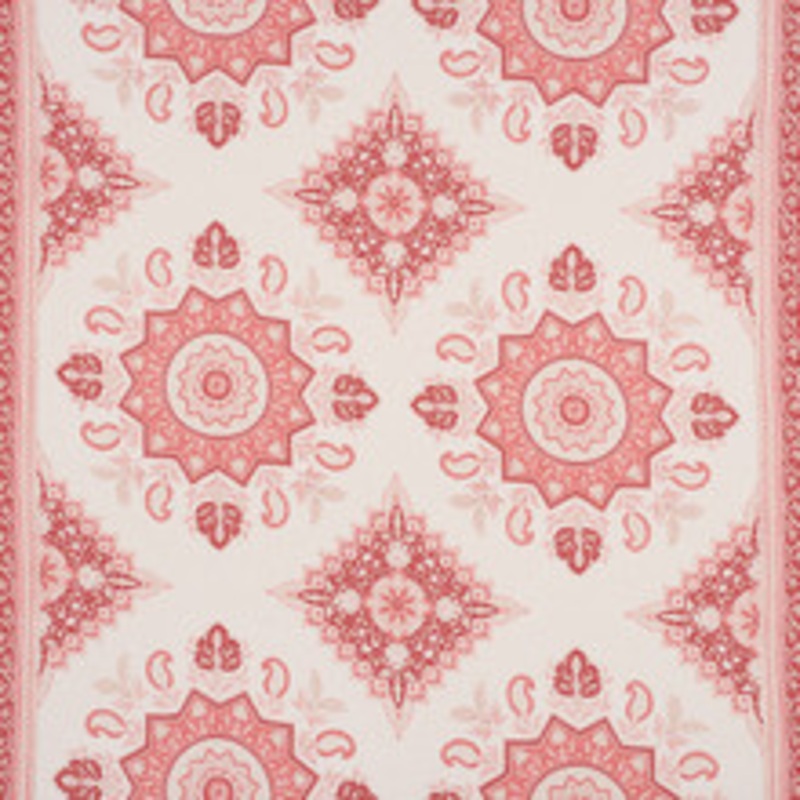 Schumacher Fabric Montecito Medallion Faded Red 176483