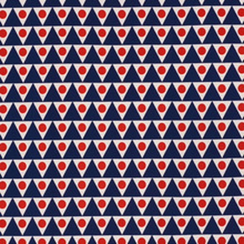 Schumacher Fabric Pennant Ii Navy & Red 176642
