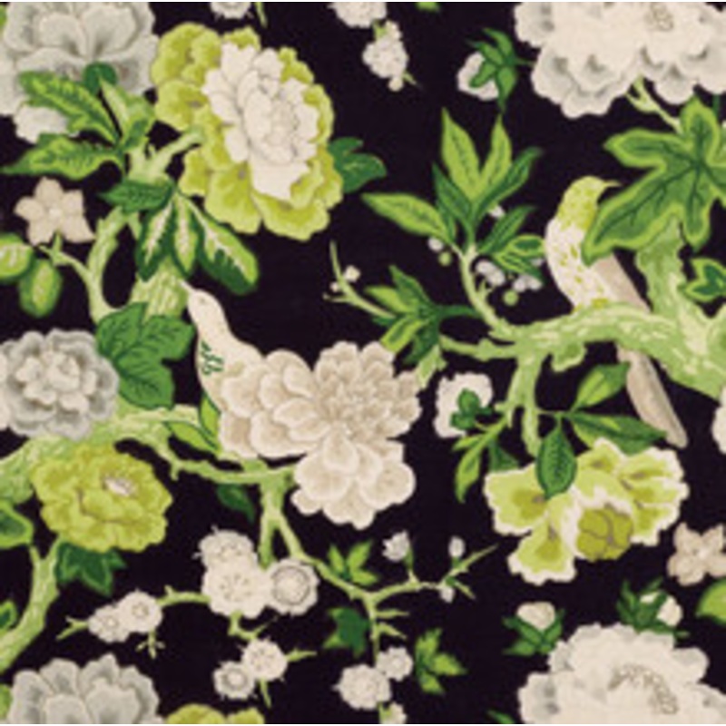Schumacher Fabric Bermuda Blossoms Jet 175873
