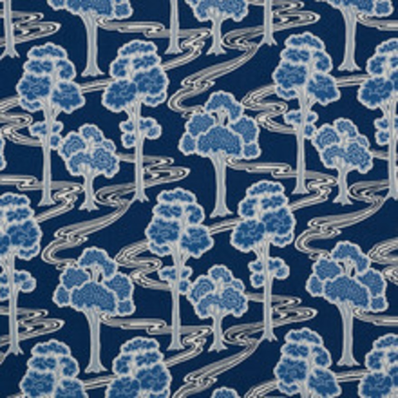 Schumacher Fabric Tree River Blue 176741