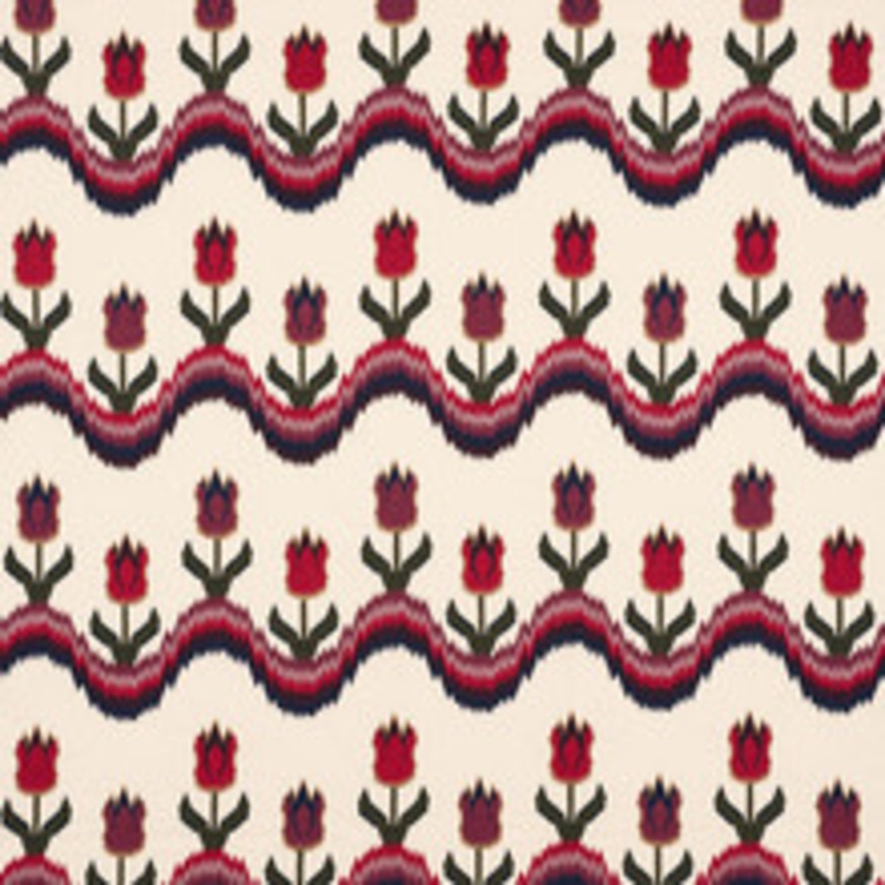 Schumacher Fabric Tulip Flamestitch Embroidery Jewel 70270