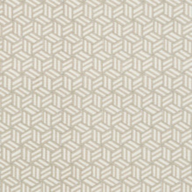 Schumacher Fabric Tumbling Blocks Greige 176040
