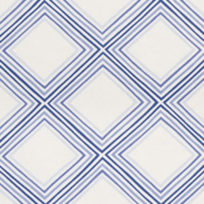 Schumacher Fabric Square Dance Blue 178271