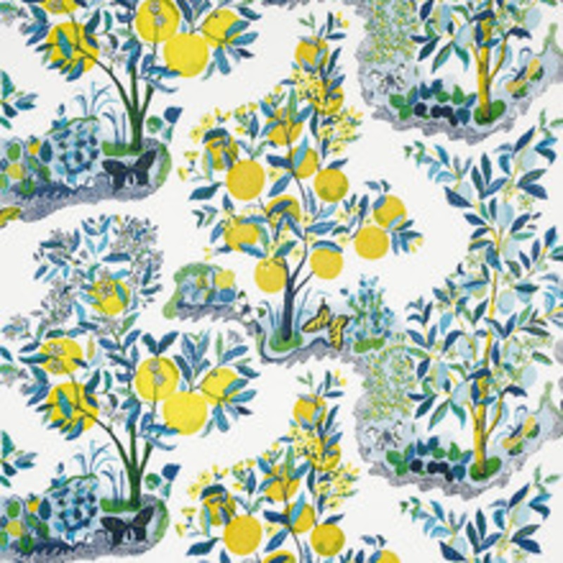 Schumacher Fabric Citrus Garden Pool 175761