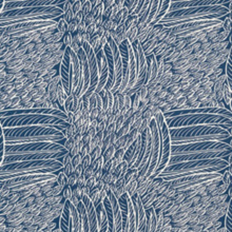 Schumacher Fabric Featherfest Navy 176233
