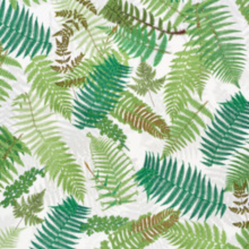 Schumacher Fabric Fernarium Green & Ivory 177590