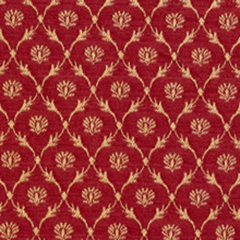 Charlotte Fabric 2643 Crimson/Trellis