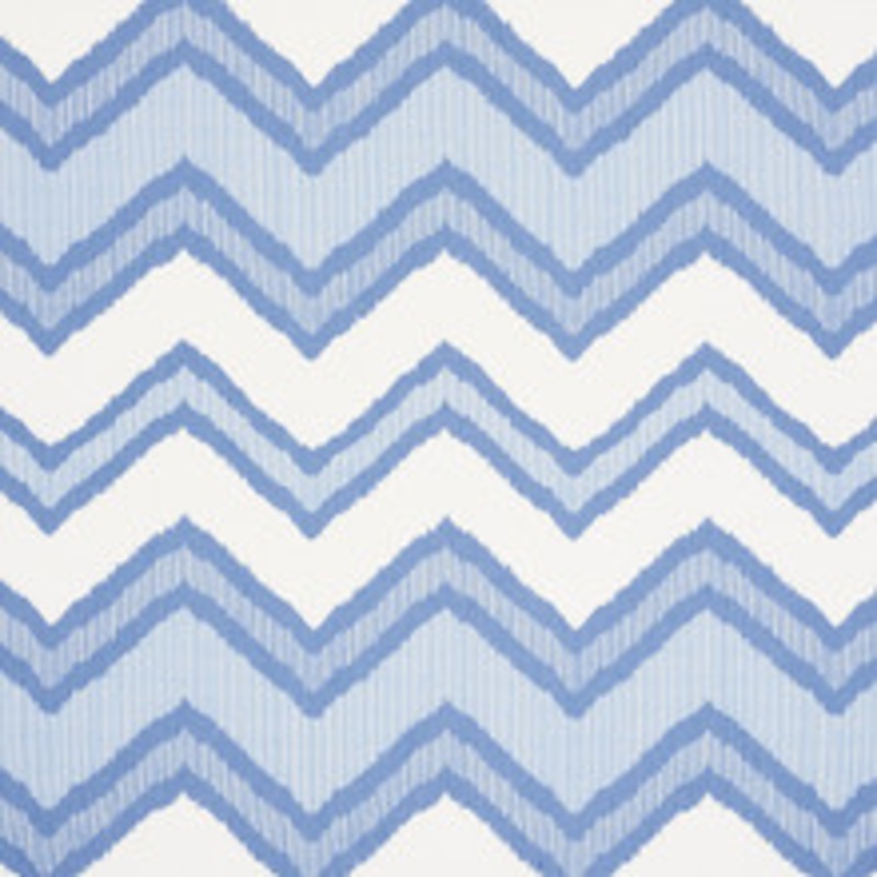 Schumacher Fabric Chevron Ikat Blue 72630