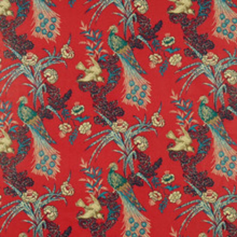 Schumacher Fabric Peacock Red 175910