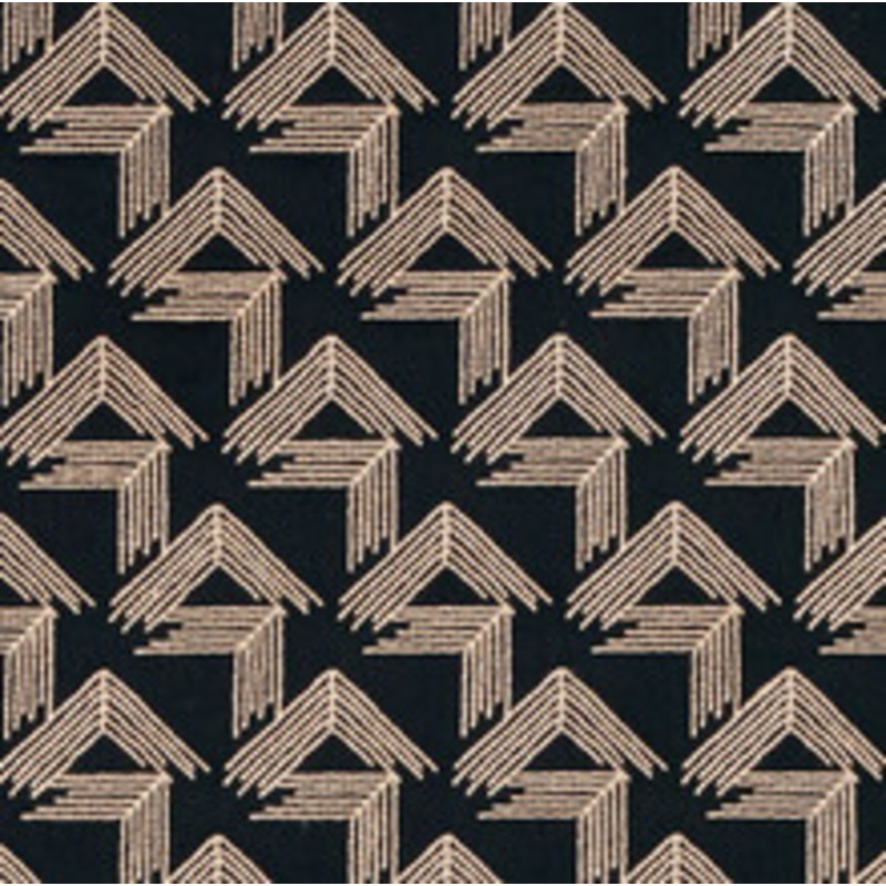 Schumacher Fabric V Step Black 69430