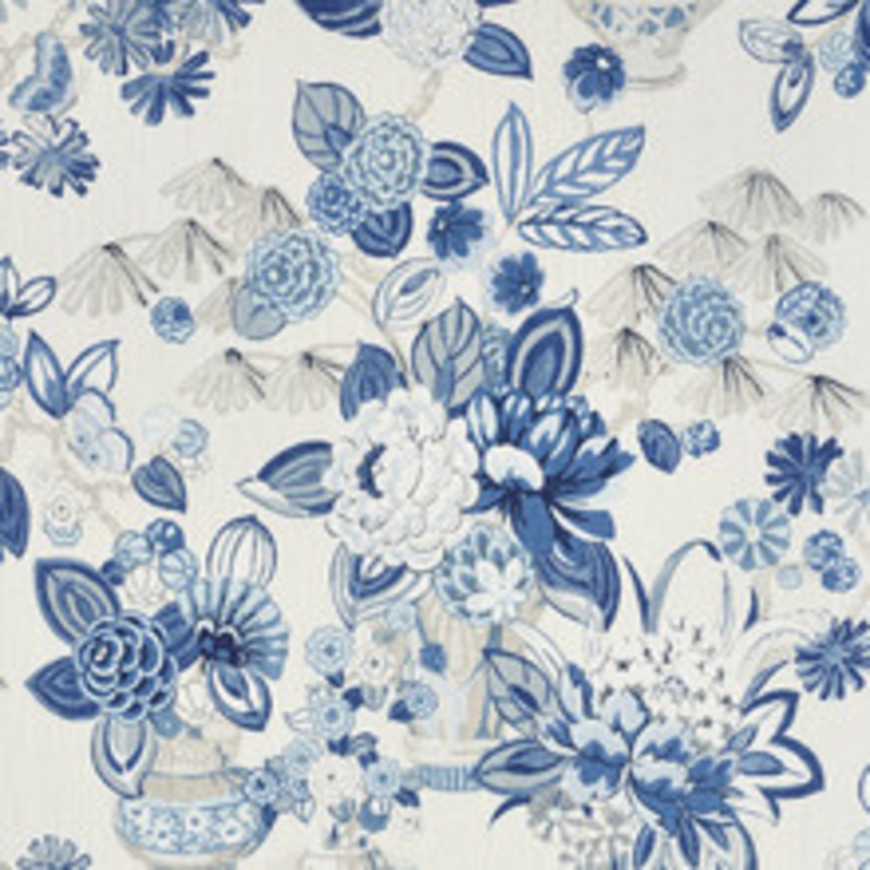 Schumacher Fabric Bouquet Chinois Porcelain 177291