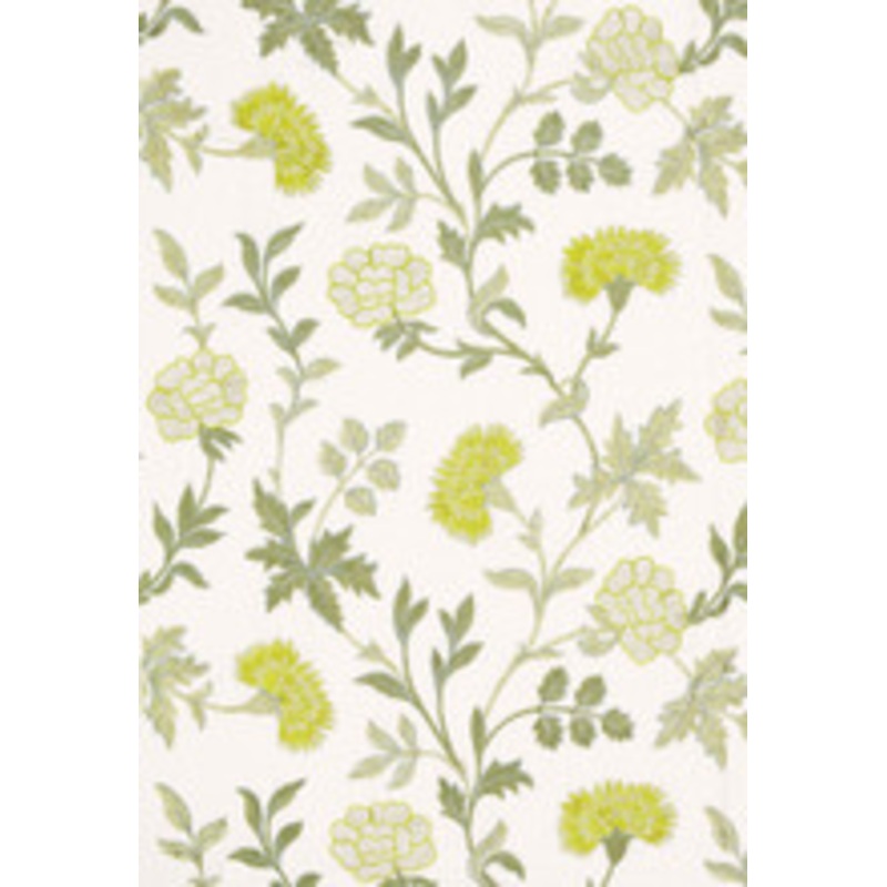 Schumacher Fabric Sheridan Linen Embroidery Chartreuse 65661