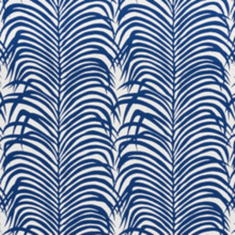 Schumacher Fabric Zebra Palm Indoor/Outdoor Navy 73170