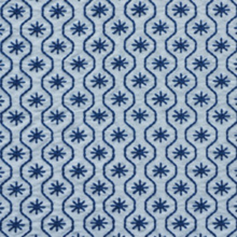 Schumacher Fabric Gigi Embroidery Blue 73492