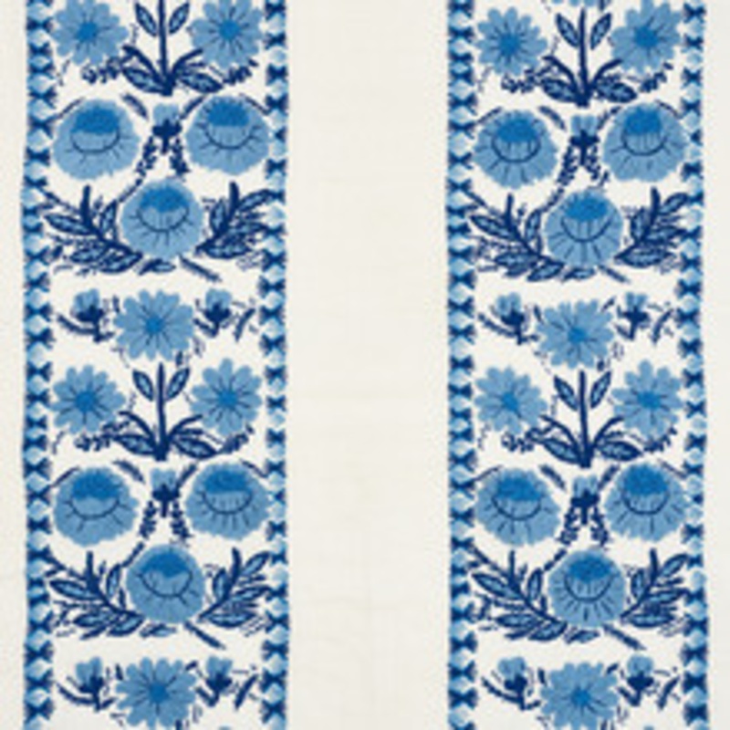 Schumacher Fabric Marguerite Embroidery Sky 72330