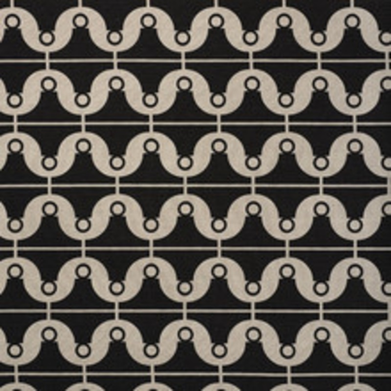 Schumacher Fabric London Bridge Black & Natural 177132
