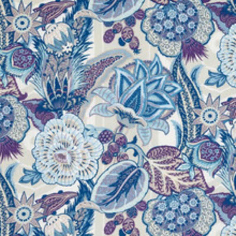Schumacher Fabric Zanzibar Linen Print Hyacinth 173523
