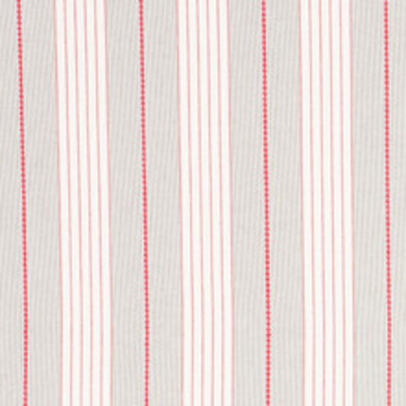 Schumacher Fabric Audrey Stripe Grey & Red 71373