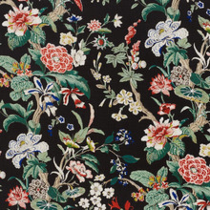 Schumacher Fabric Nymphaea Night 176760