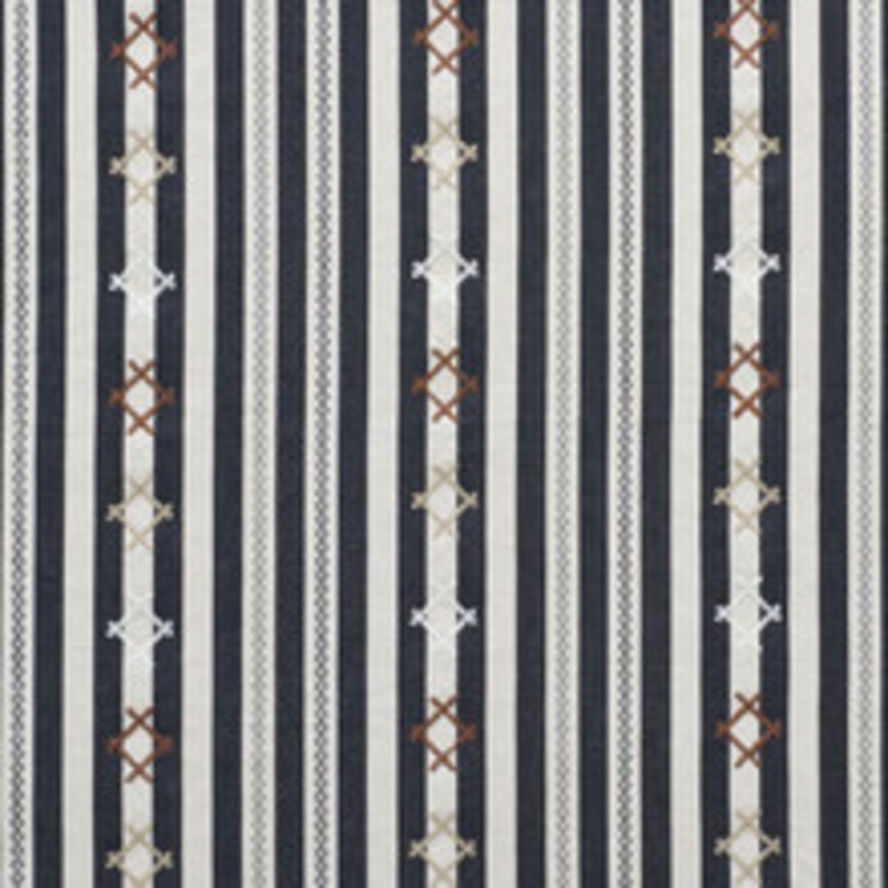 Schumacher Fabric Rhodes Stripe Black 74461