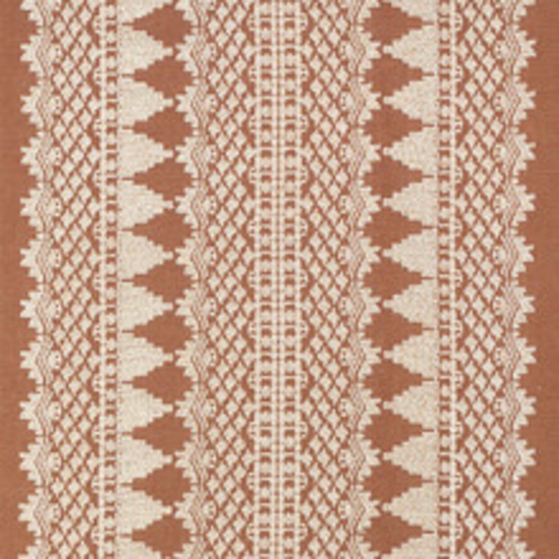 Schumacher Fabric Wentworth Embroidery Rust 75470