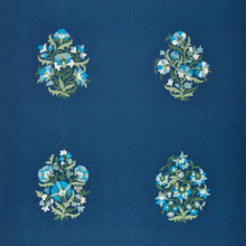 Schumacher Fabric Antalya Medallion Embroidery Aegean 75740