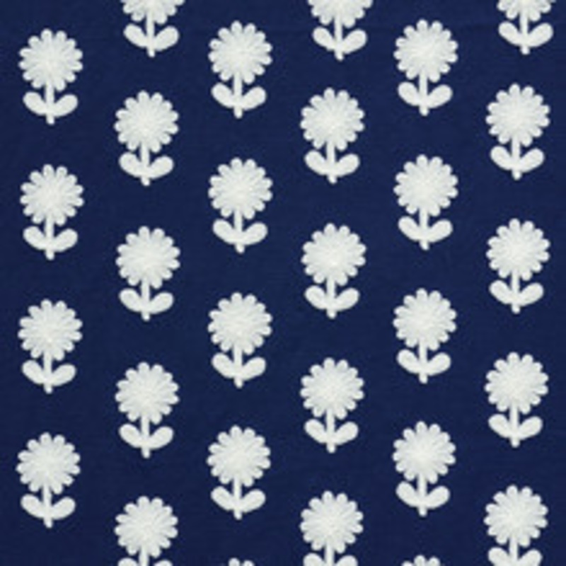 Schumacher Fabric Paley Embroidery Blue 73483