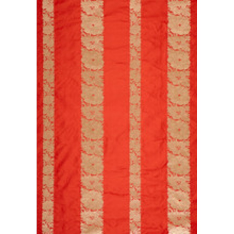 Schumacher Fabric Mandarin Silk Stripe Coral 64431