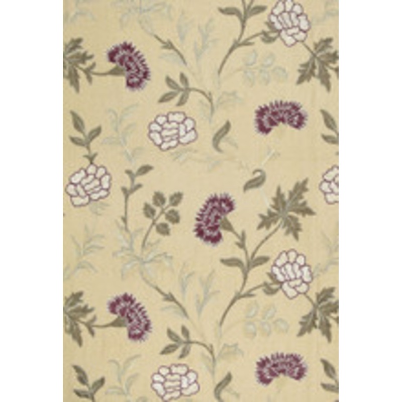 Schumacher Fabric Sheridan Linen Embroidery Mulberry 65664