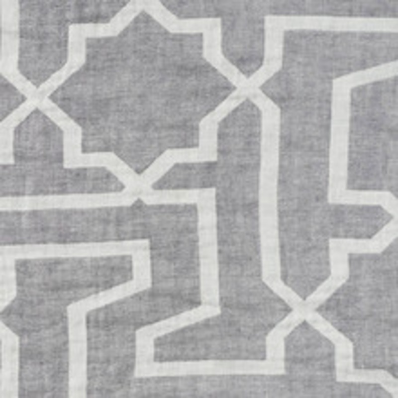 Schumacher Fabric Arabesque Maze Sheer Grey 75870