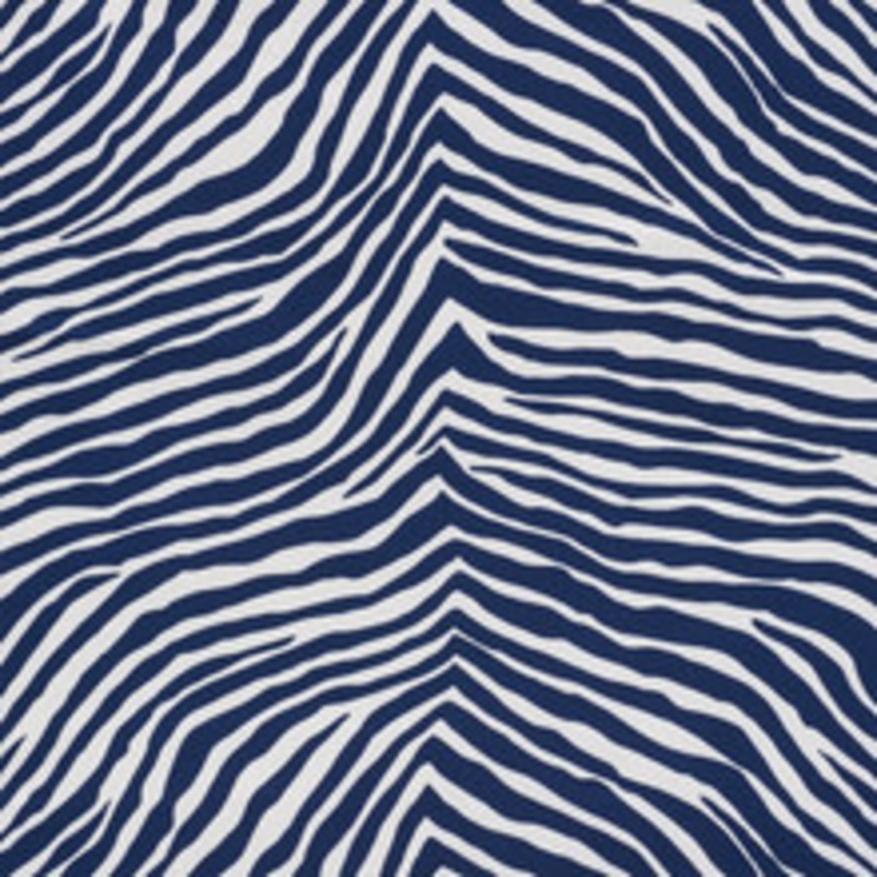 Schumacher Fabric Iconic Zebra Blue 177440