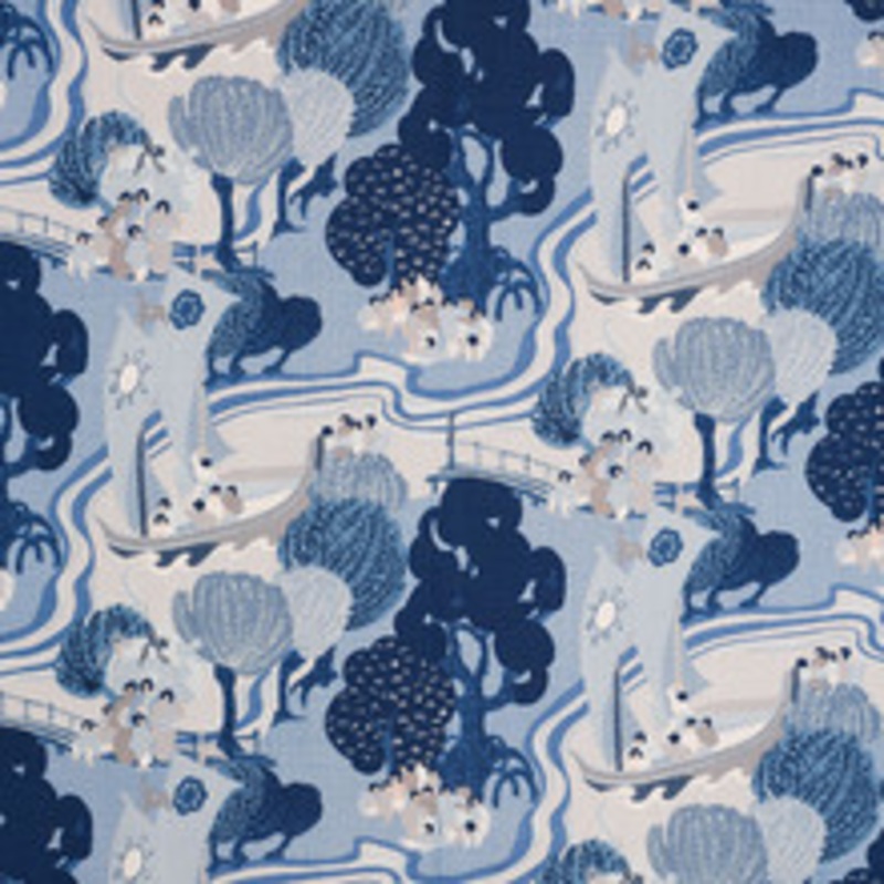 Schumacher Fabric Pearl River Blues 173065