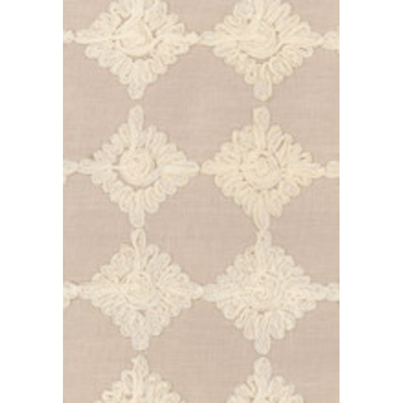 Schumacher Fabric Rosette Embroidery Alabaster 55872