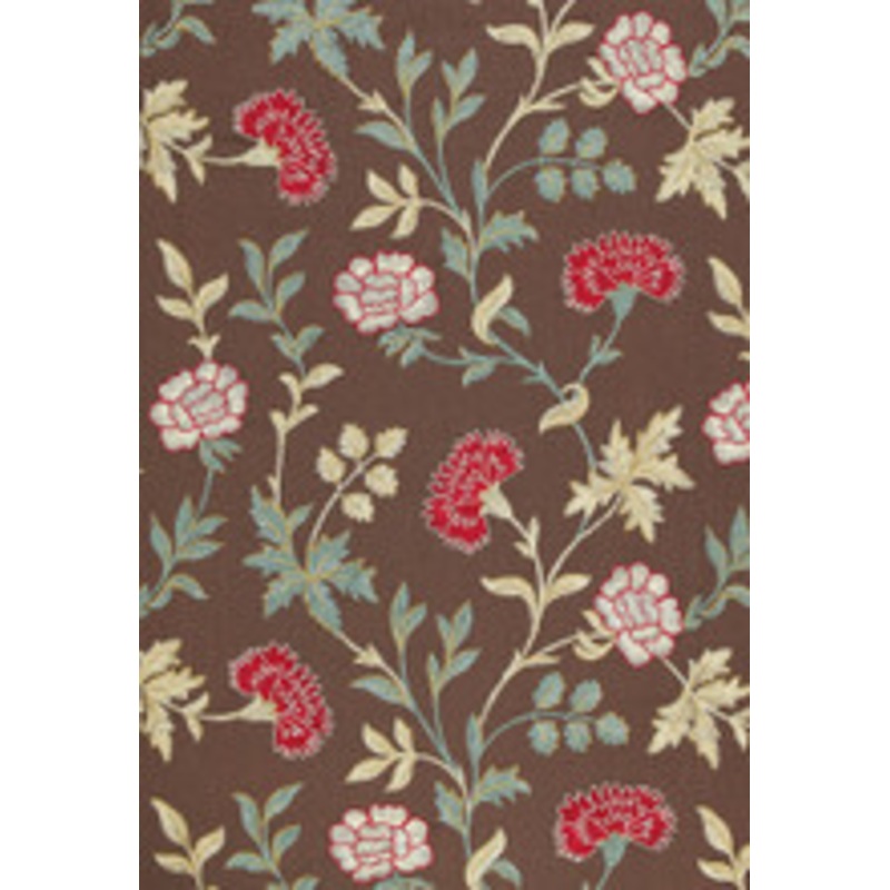 Schumacher Fabric Sheridan Linen Embroidery Crimson 65660