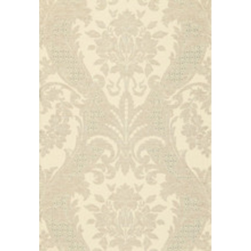 Schumacher Fabric Toscana Linen Damask Greige 66340