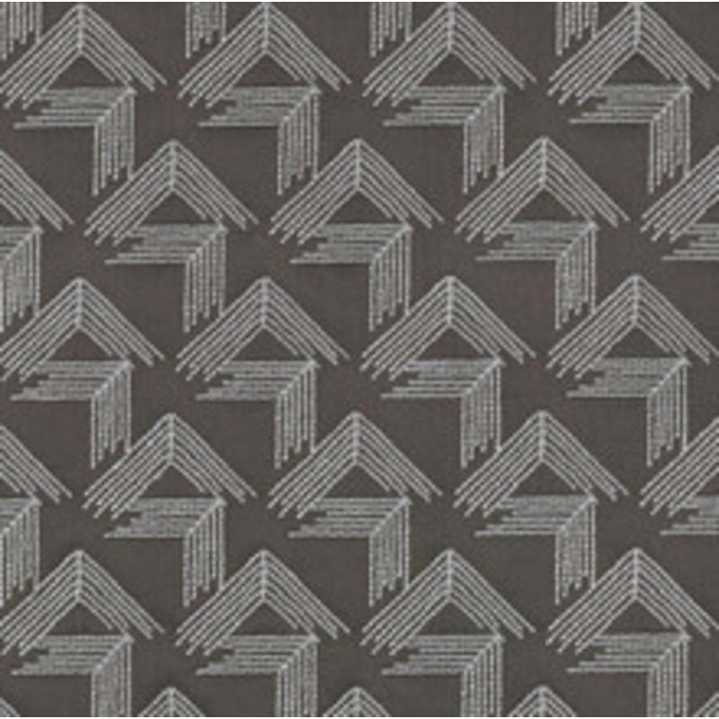 Schumacher Fabric V Step Charcoal 69433